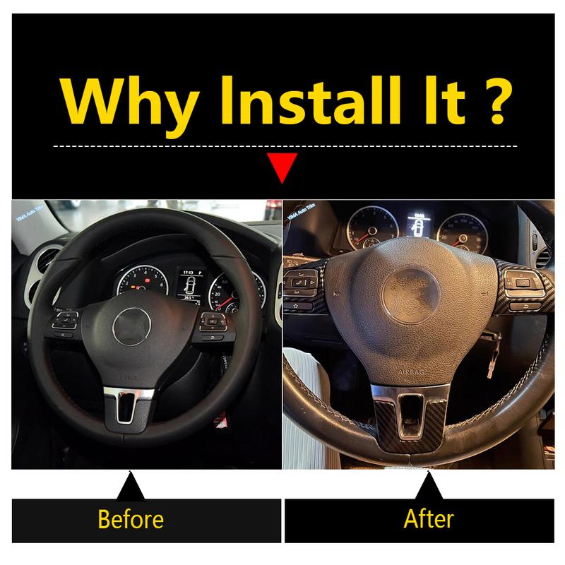 Car Steering Wheel Panel Sticker Cover Trim Fit For VW Golf MK6 Passat B7 CC EOS Tiguan Jetta Touran Caddy Sharan Accessories