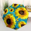 1pc Sunflower Butterfly Automatic Open/close Folding Compact Umbrella, 8-Rib Sturdy Canopy, Lightweight Portable, Everyday Use, Gift,151