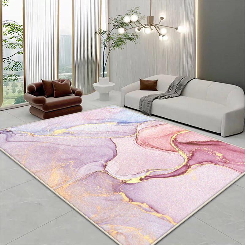 Light Luxury Marble Style Large Living Room Rugs Room Decoration Aesthetic Bedside Plush Carpet Cloakroom Bathroom Soft Door Mat