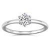 Silver 925 Six-Claw Moissanite Ring with 0.5 Carat D Color Diamond