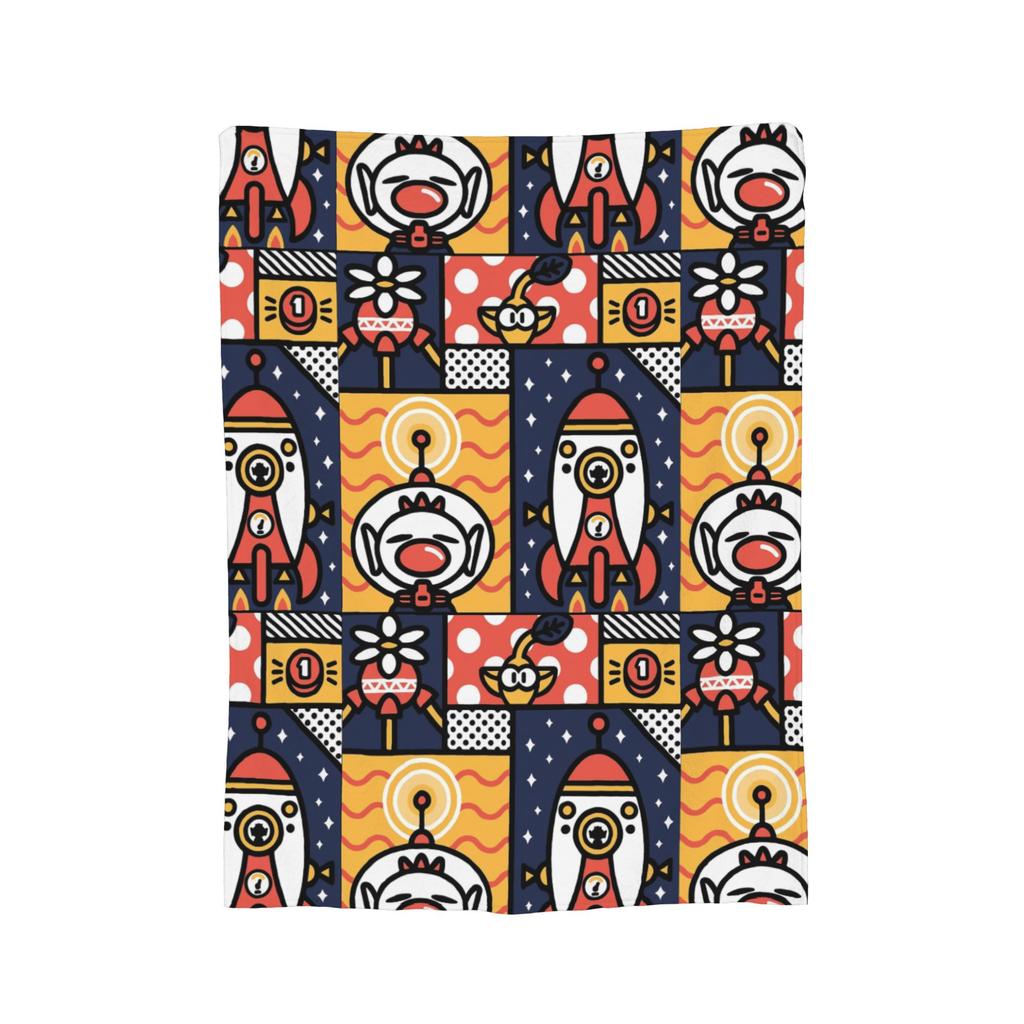 Game Cartoon Cute Pikmin Blanket Fleece All Season  Breathable Super Soft Throw Blanket for Sofa Travel Bedding Throws