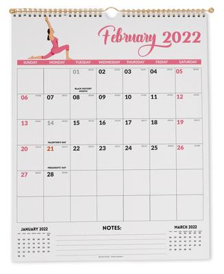 Inkdotpot 16"x12.5" Wall Calendar - Runs Until December 2023 Hanging Spiral Bound Monthly Calendar 2022-2023 for Home or Office