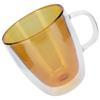 2Layer Cylindrical Coffee Cup HeatResistant Transparent Milk Mug for Home School  (Lake Green Liner )