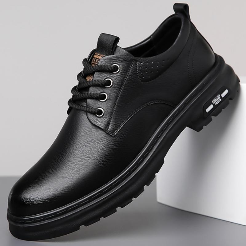 

Модная мужская обувь 2024 года весна-осень в британском стиле, повседневные туфли из мягкой кожи на одну ногу дешевле всех подходящих кожаных туфель 45 чёрный