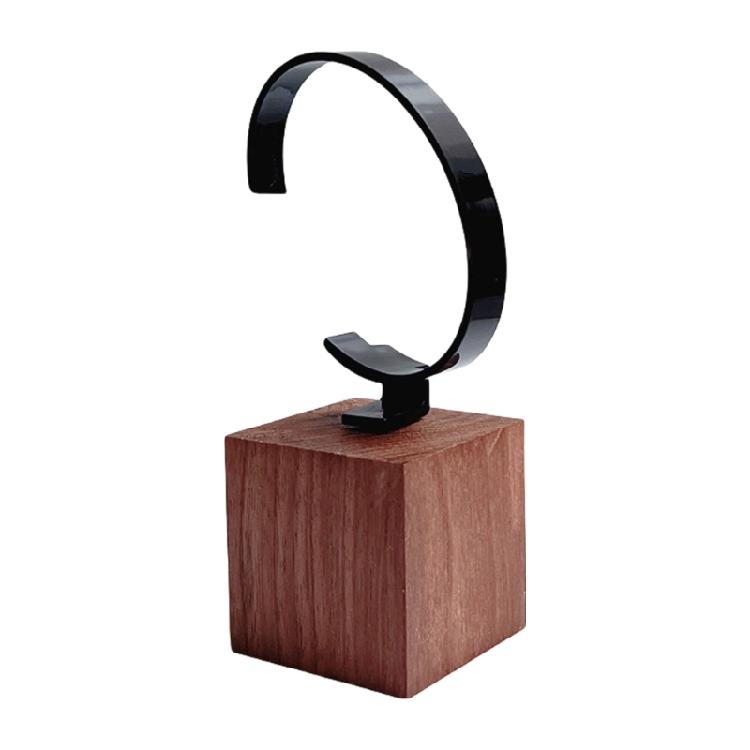 

Sophisticated Watch Display Rack C Shape Timepiece Holder with Wood Base Watches Showcase Stand Jewelry Organizer