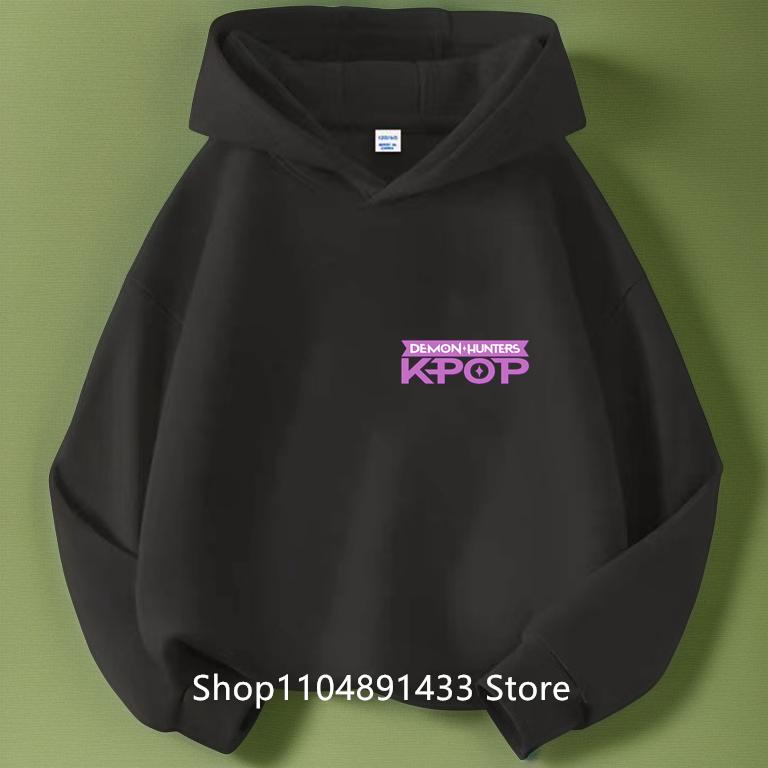 Kpop Dämonenjäger Kinder Logo Merch Hoodies Mädchen Jungen Sportliches Sweatshirt Langarm Lässiger Pullover ohne Kordelzug Hoodie