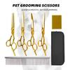 GUTCHE Gold Pet Grooming Scissors Set: Round-Tip, Straight, Thinning, Safety Shears.