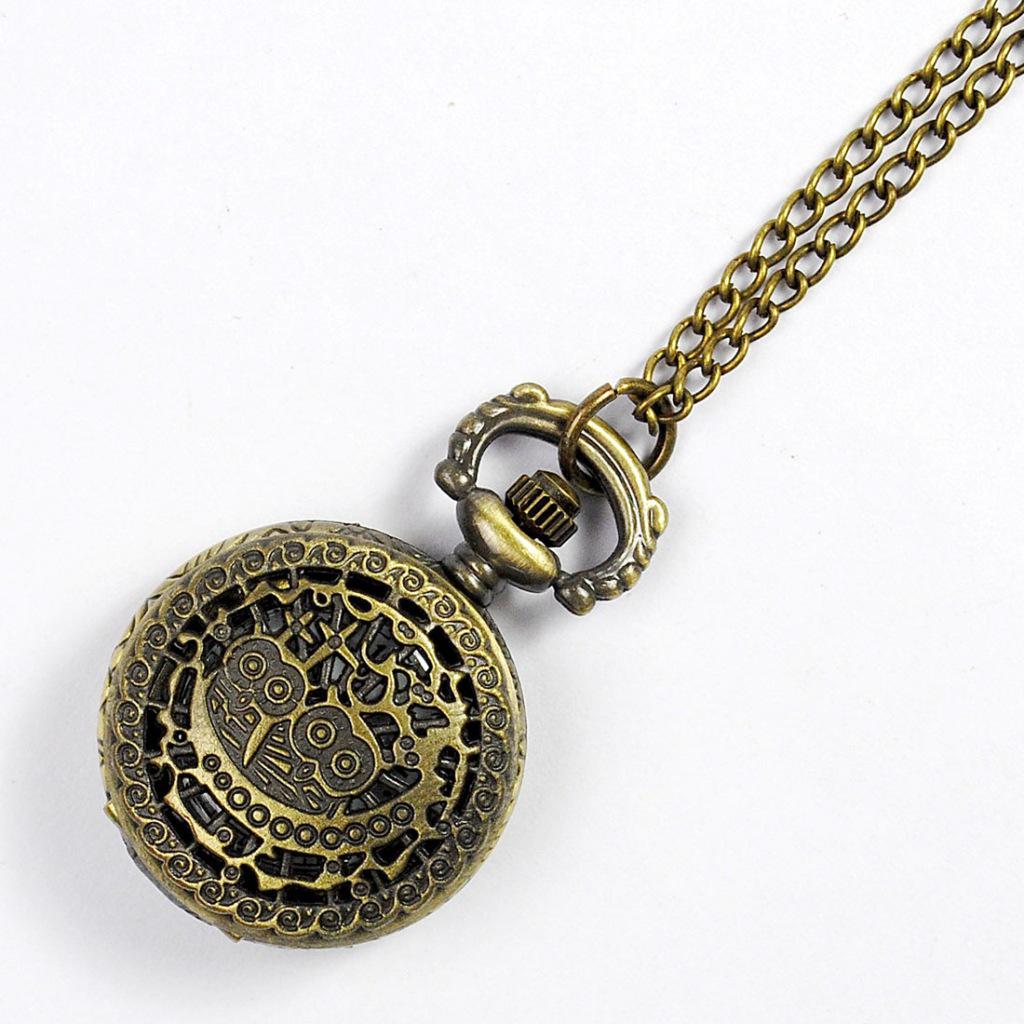 Nostalgiczny naszyjnik z zegarkiem kieszonkowym: Wiele stylów małych kieszonkowych zegarków z klapką (Model 6083)