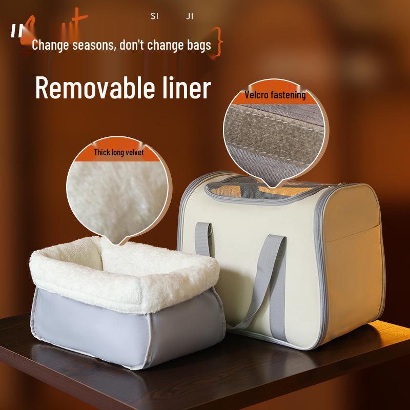 Breathable Portable Cat Carrier Handbag – Comfortable Travel Shoulder Bag for Cats