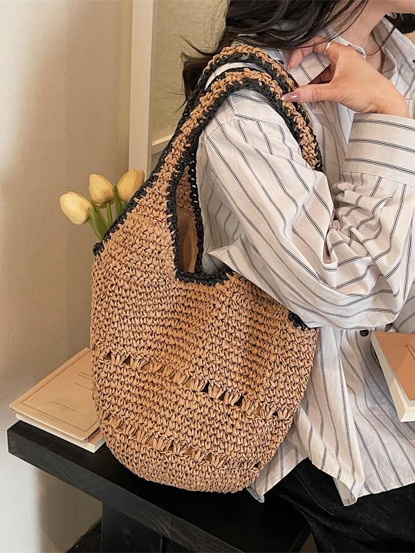 Spring 2026 Woven Beach Tote - Crossbody & Shoulder Handbag