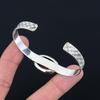 Gift For Women Bangle Adjustable 925 Silver Natural Landscape Jasper Gemstone