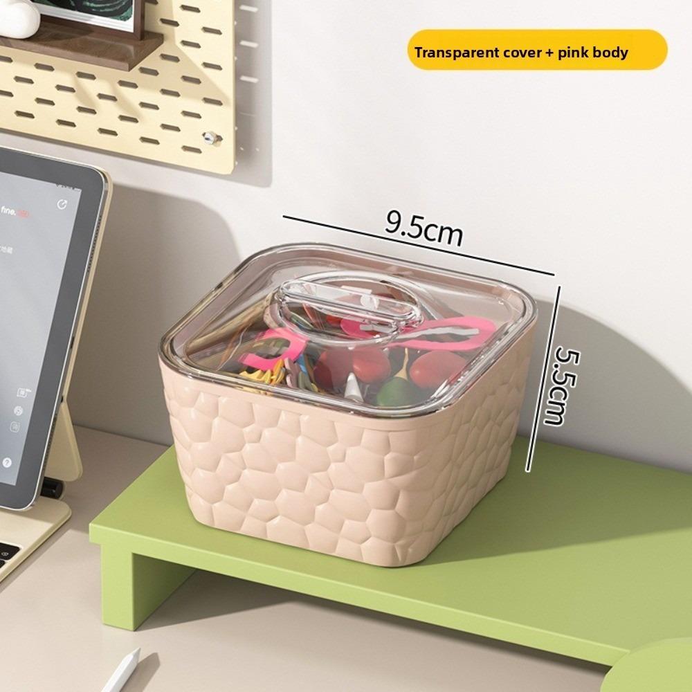 

Cream Style Transparent Desktop Storage Box Large Capacity with Lid Hair Jewelry Case Plastic Jewelry Organizer Box Hair Band
