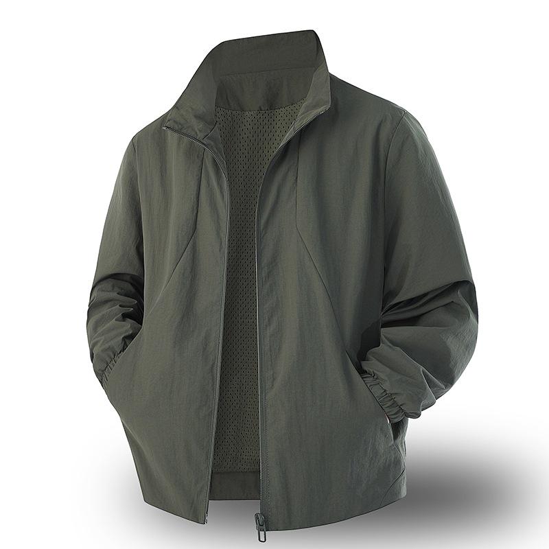 Men's Windproof Stand-up Collar Jacket - Spring/Autumn 2026 Fashion Trend