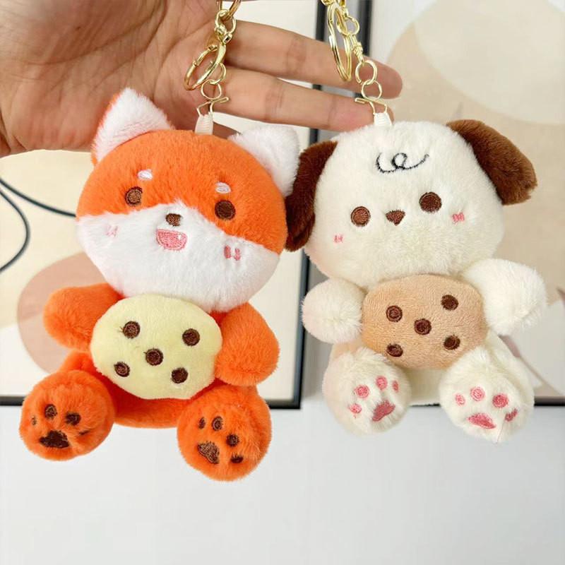 Adorable Plush Bear Keychain Soft Toy Couple Gifts For Kids Customizable 12cm