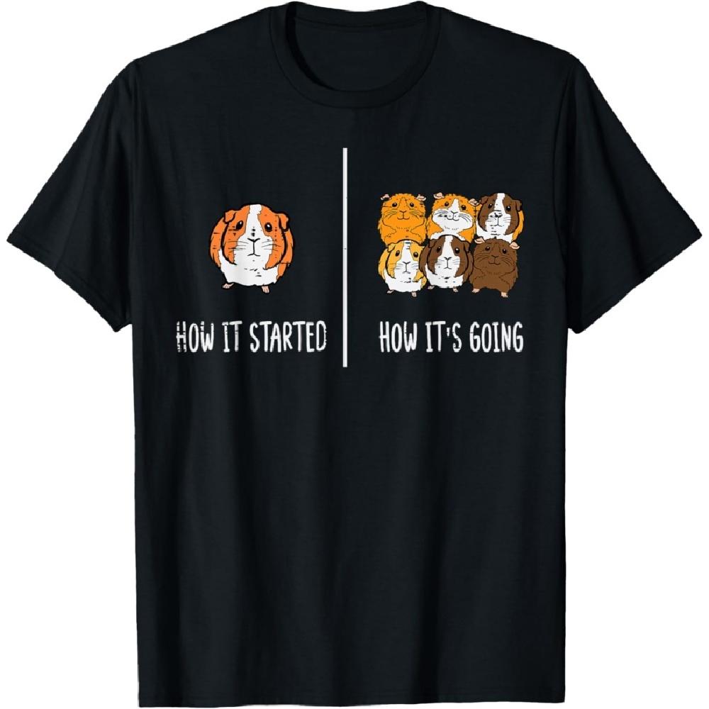 

Guinea Pig How It Started Going Cavy Pet Owner Kid Women Men T-Shirt XXXXXL