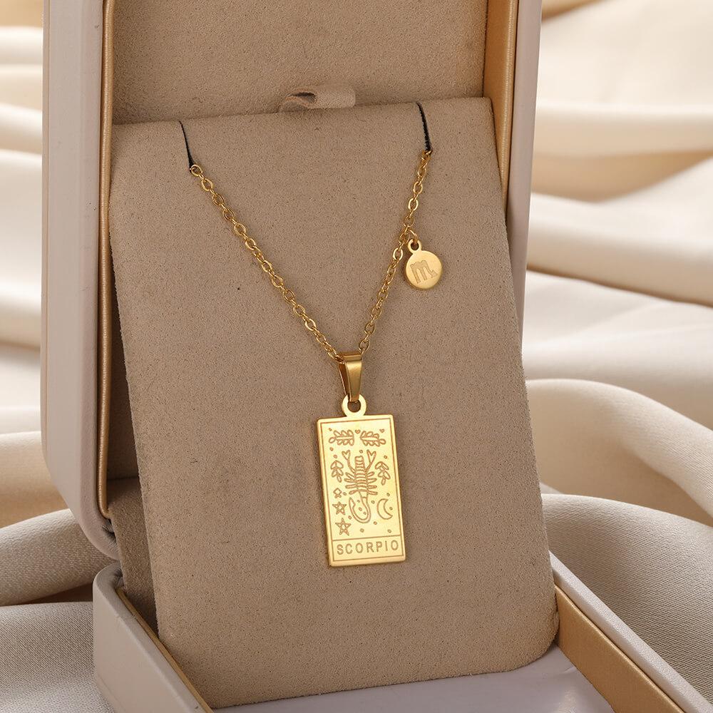 European and American New 12 Constellation Necklace Pendant Rich Men and Women Couple Necklace 60CM