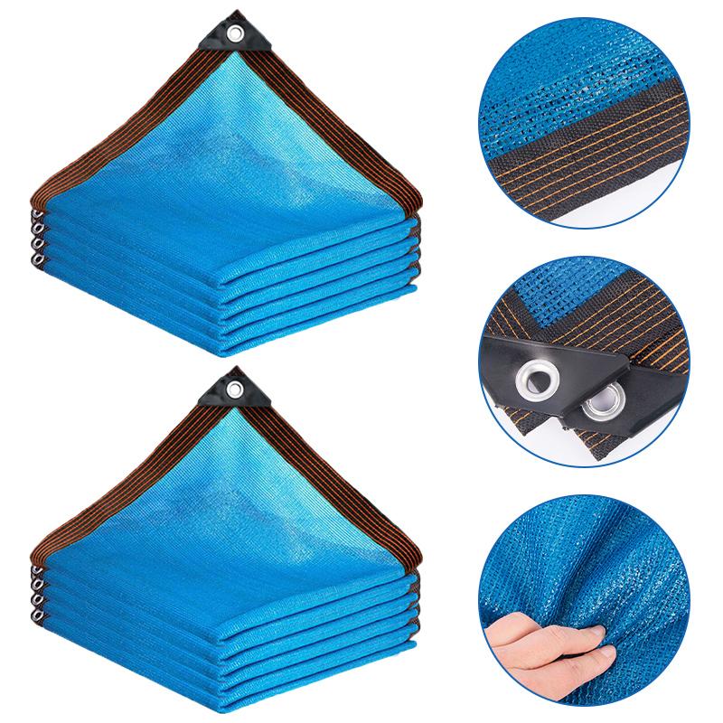 Blue Sunshade Net Thickened Shed Cloth Garden Terrace Sun Shade Sail Outdoor Pool Awning Pergola UV-Protection Sunscreen Carport