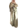 2026 Spring and Autumn New European and American Women's Clothing Cross-border Large Size Long Sleeve Lace-Up Top Suit Wide Leg Pants Two-piece Set
