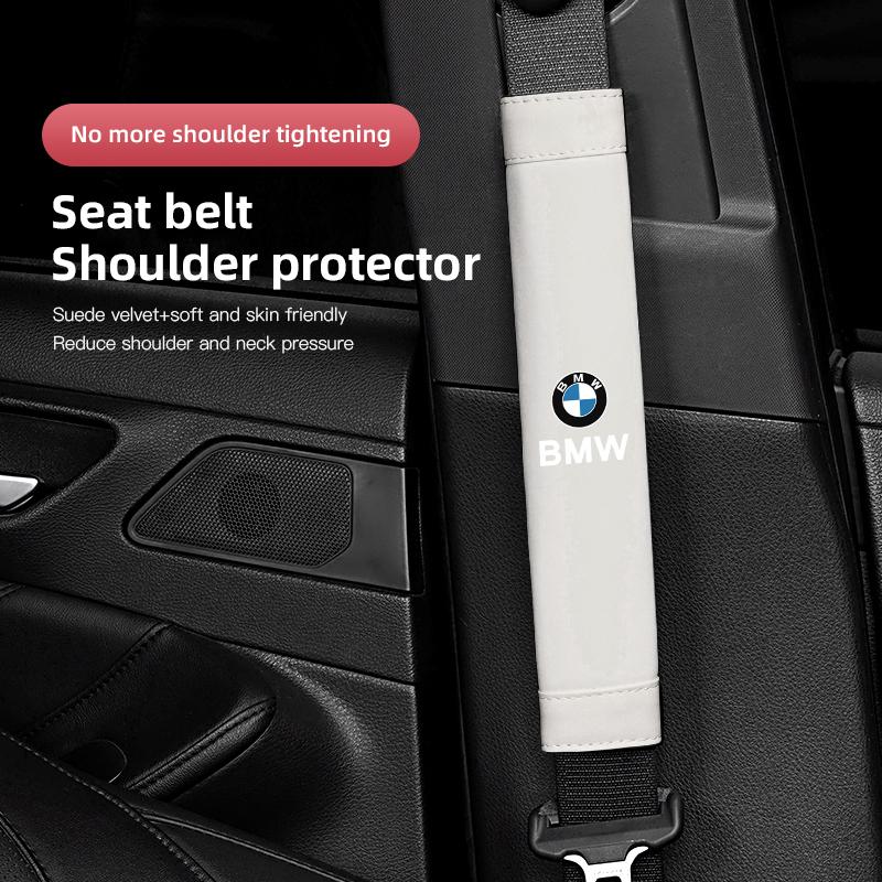 Suede Car Seat Belt Shoulder Protection Pad Auto Interior For BMW I4 F11 F10 E90 F20 E46 E60 E39 X6 G26 F40 Car Seat Belt Cover JG4