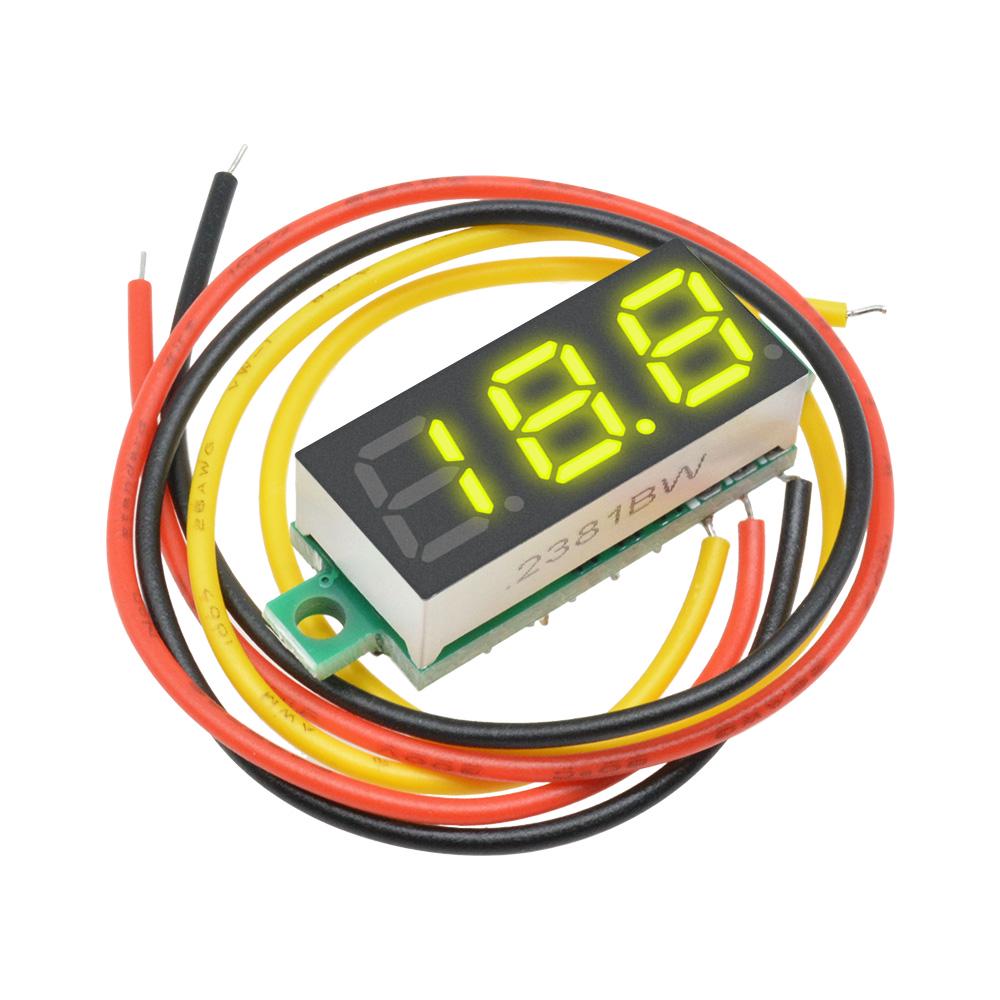 0.28 Inch 0.28" 2 / 3 Wires Digital Voltmeter Blue/Red/Green/Yellow LED Display DC 0-100V DC 3.7-30V LED Panel Voltage Meter