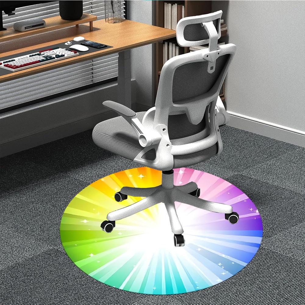 

1pc Rainbow Circle Chair Carpet for Office, Soft Flannel Throw Mat, Perfect for Office,Holiday Party Decoration Choice yy251113013 80cm by 80cm