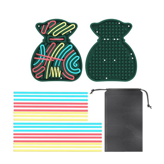 

Подарочный пакет Сенсорная доска для занятий Снятие стресса Силиконовая полоска Игрушка-фиджет Мелкая моторика Дети Взрослые Рождество Развивающая бизи-доска темно-зеленого