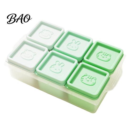 Baby Meal Prep Accessories Food Grade Silicone Freezer Molds, Large Capacity 6 Compartments Easy Release Trays Containers, Leak-proof Reusable Storage