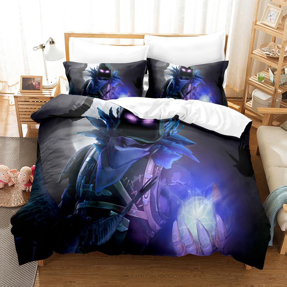 Juego DE cama DE dibujos animados 3D DE Anime, edredón DE fibra ultrafina y funda DE almohada, tamaño completo, secado rápido, decoración del hogar, AU/US/UK/DE