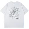 Sommer Unisex Punk Unisex Locker Spinnen Trend Print Vintage Grafik T-Shirt Unisex Lässig Hip Hop Kurzarm Baumwoll Tops