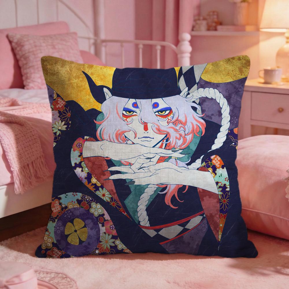 MMononoke Anime Kissenbezug Premium Komfort Wendbar Kissenhülle Zwei in Einem Design für Jeden Raum Auto Innenraum