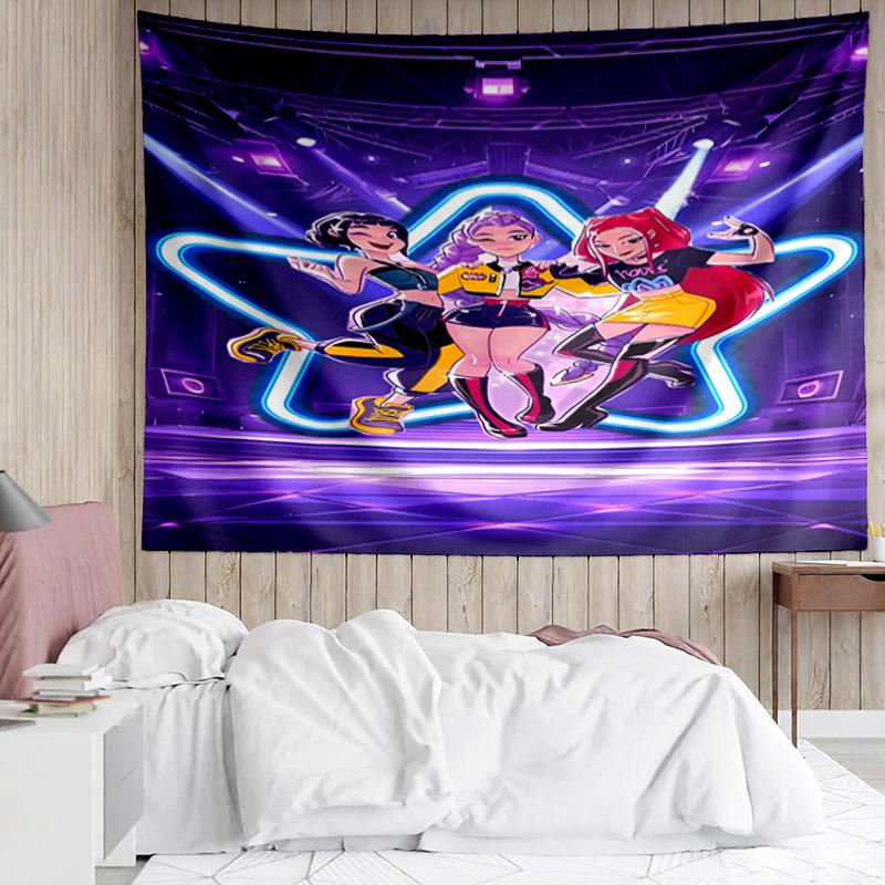 1PC K-pop Demon Hunter Adventure Tapestry, Unique Design Tapestry, Suitable for Bedroom,Livingroom, Playroom,Heartwarming Holiday Gifts