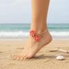 Adjustable Flower Pendant Anklet Golden Beach Jewelry Fashion Oil-Dripped Foot Chain Party