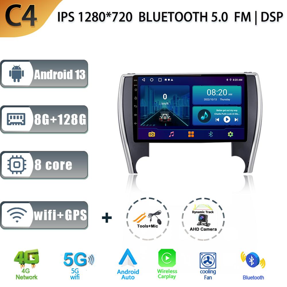 For Toyota Camry 7 2014-2017 Android 13 Car Stereo Unit Multimedia Radio 4G Wifi GPS Wireless Carplay 2 Din Screen