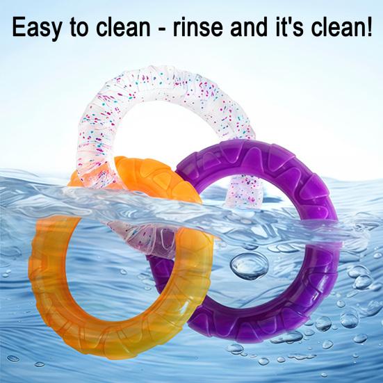 Three-Ring Dog Toy Interactive Dog Tug of War Toy Connected Rings Dog Chew Toy for Puppy Teething Biting Teeth Cleaning