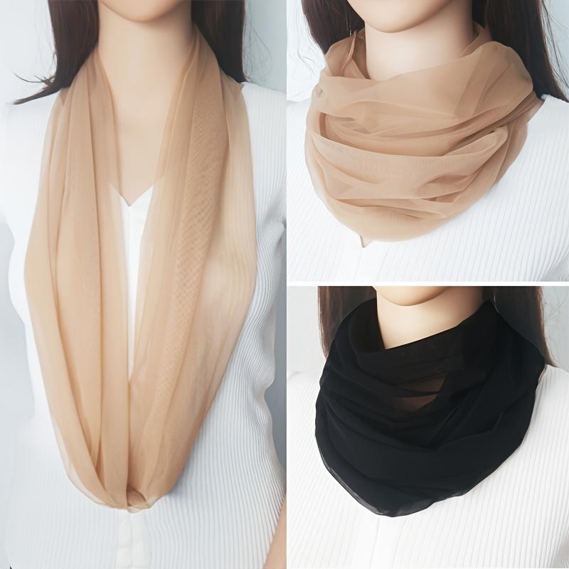 1PC Spring and Summer Scarf Women's Pullover Silk Scarf Versatile Neck Protector Fake Collar Women's Neck Cover Versatile Decorative Scarf Scarf Scarf