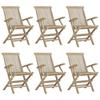 Garden Chairs 6 pcs Foldable Grey 56 x 61 x 89 cm Solid Teak Wood