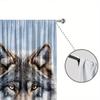 2pc Wolf print curtains   polyester fabric   machine washable   suitable for bedroom and living room decoration
