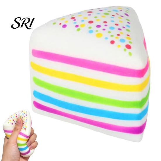 Simulated Cake Toy Squeeze Anxiety Relief Slow Rising Rainbow Stress Reducer Portable Fake Food Decompression Tools Fidget