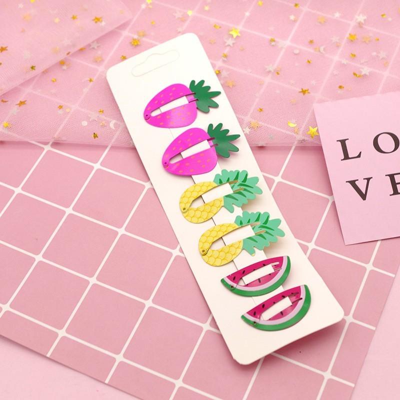 6PCS Lovely New Printed Cute Fruit BB Clips Hairpins Girls Hair Accessories Children Headwear Baby Hair Clips Headdress