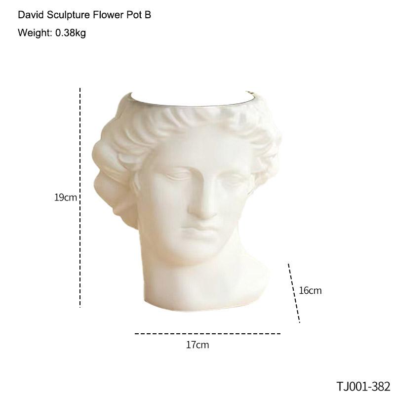 Creative David Art Statue Flowerpot for Inserting Dried Flowers and Simulating Flowers Home Living Room Bedroom Decoration Gift