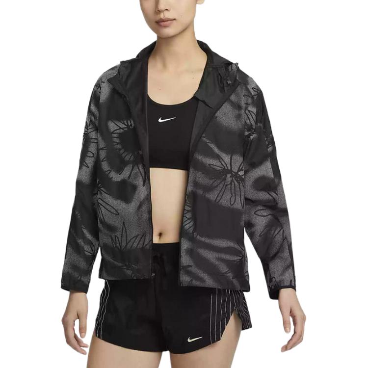

Nike Logo Graphic Print Hooded Jacket Women Jackets Black HJ2194-010 M