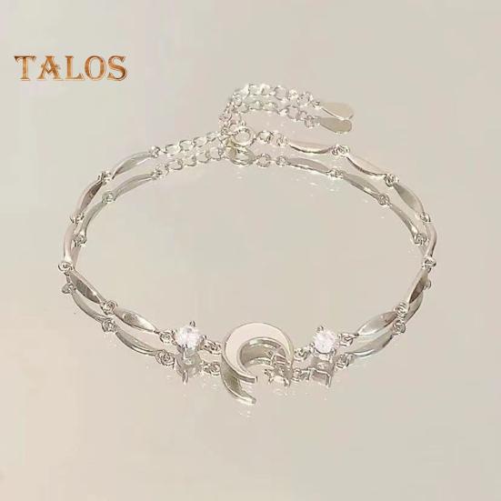 Damen Armband Glänzender Zirkonia Blumenform Armreif Verstellbare Länge Süßes Armband Vielseitiges Modeaccessoire