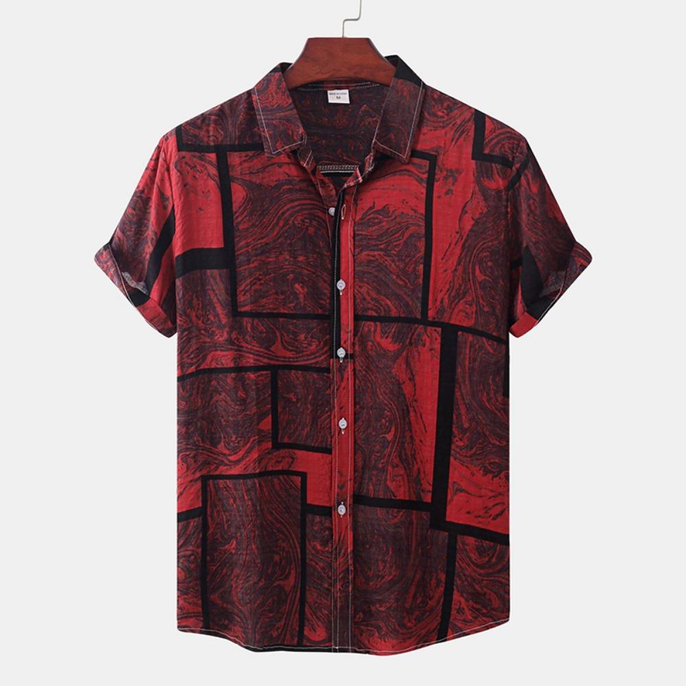Summer Hawaiian Short Sleeve Printed Vintage Shirt Men's Loose And Breathable Oversized Clothing Luxury Y2k Normal Shirt