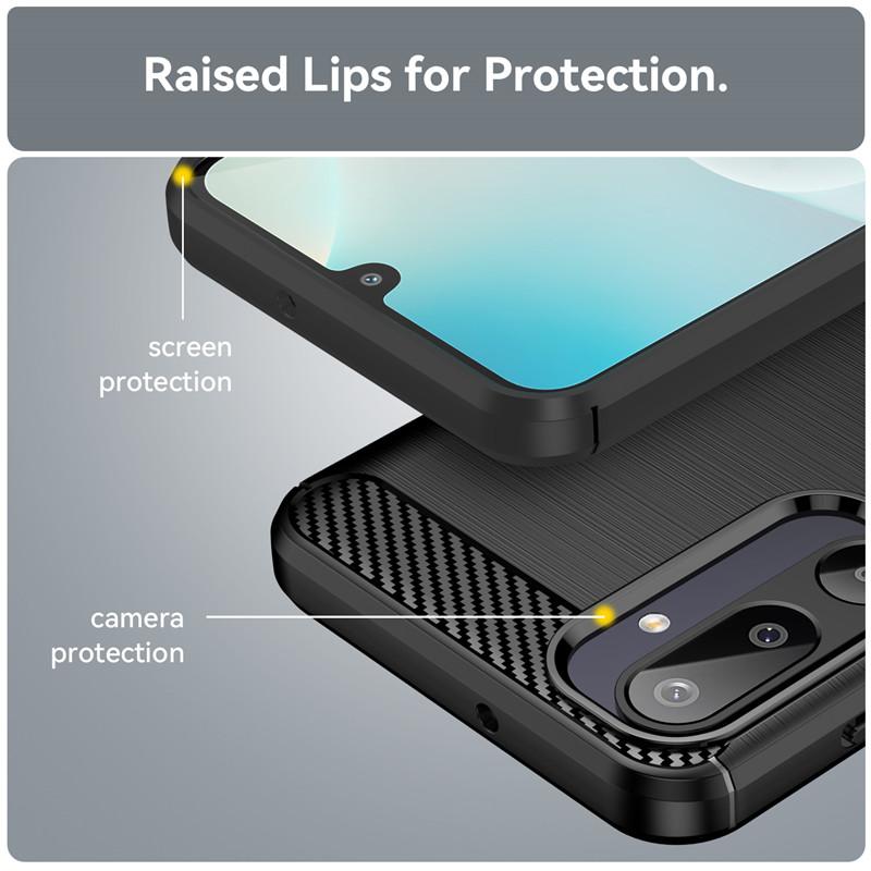 For Samsung Galaxy M16 5G Case For Samsung Galaxy M35 M05 M55s M06 M16 5G Cover Carbon Fiber Shockproof Silicone Bumper