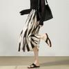 Demana Gradient Pleated A-Line Midi Skirt