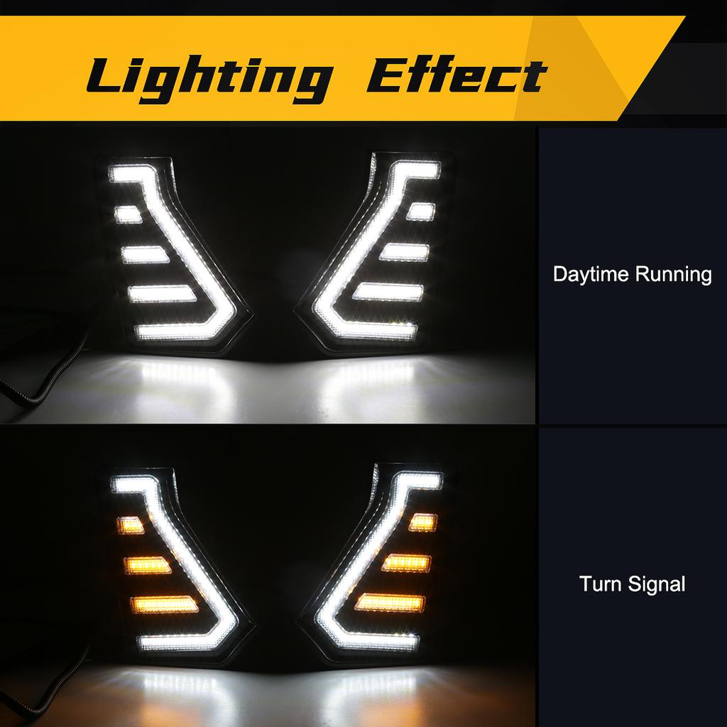 For Toyota Tacoma  LED DRL Daytime Running Lights Fog Lamps Front Bumper Driving Headlights White Yellow Car Acssories 12V