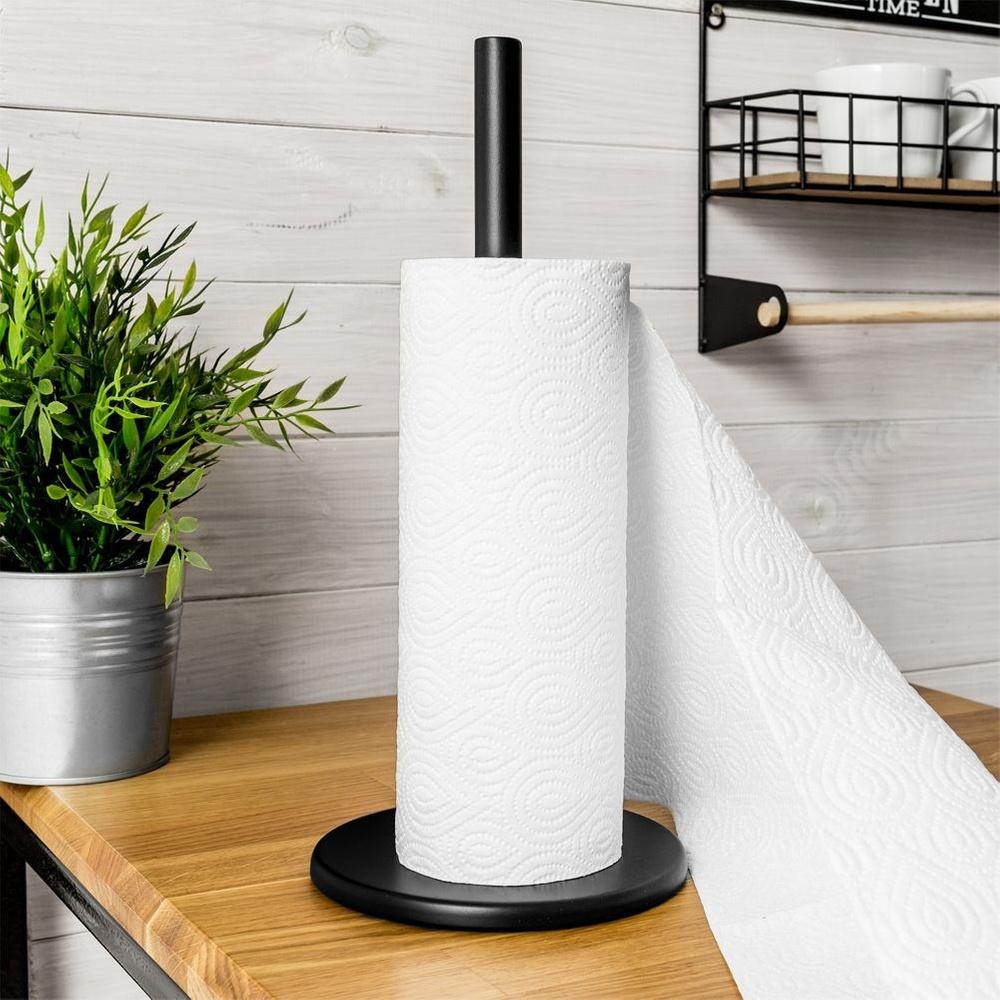 Black Metal Kitchen Paper Towel Rack