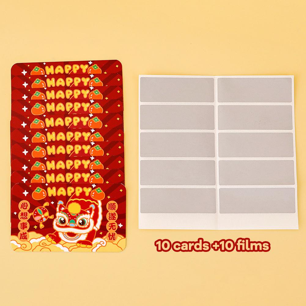 Cartão de raspadinha com película adesiva para recompensa de Ano Novo de 2025, etiquetas raspáveis, vouchers de resgate infantil DIY para o Ano da Cobra