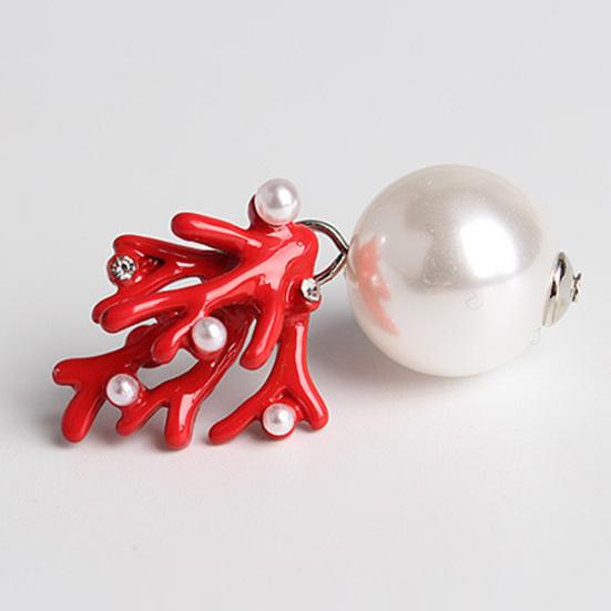 1 Paar Ohrstecker Korallenform Kunstperlen Schmuck Niedlich All Match Ohrstecker