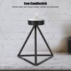 Single Head Innovative Black Candlestick Iron Candle Holder for Home Wedding Table DecorationLower Height